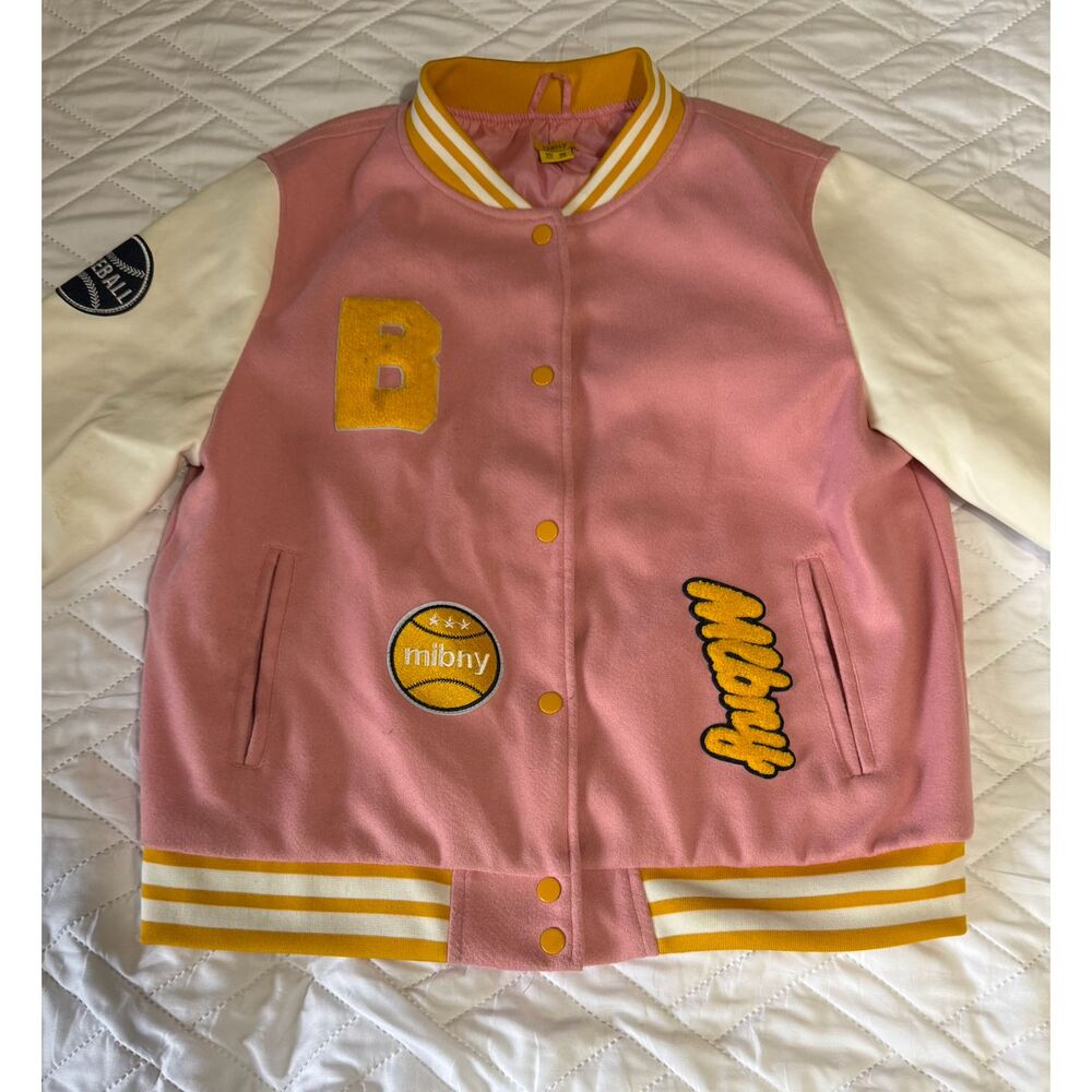 Daisy Pink Letterman's Jacket Great for Costume Party Size 2X Closer to Large